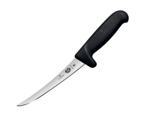 Fibrox, safety grip boning knife, normal edge, 12 cm, black, Victorinox, 5.6603.12M