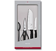 Swiss classic, kitchen set, 4 pieces, black, gift box, Victorinox, 6.7133.4G