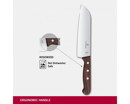 Wood, chef's knife santoku, stainless, 17 cm, handle processed maple, gift box, Victorinox, 6.8500.17G