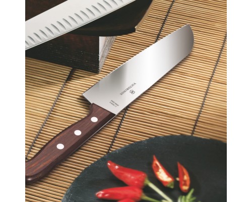 Wood, chef's knife santoku, stainless, 17 cm, handle processed maple, gift box, Victorinox, 6.8500.17G