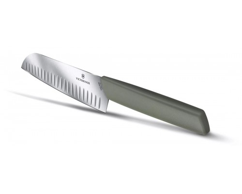 Swiss modern, santoku nazis, rievota mala, 17 cm, olīveļļas krāsā, blisteris, Victorinox, 6.9056.17K6B