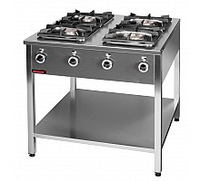 Gas stove with open base, 4 burners 1x4.5kw + 1x7.5kw + 2x9.0kw, Kromet, 000.KG-4L