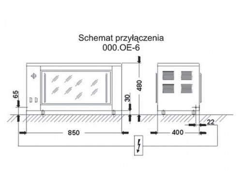 Elektriskā ceptuve 6 cāļiem, 5 kw, Kromet, 000.OE-6