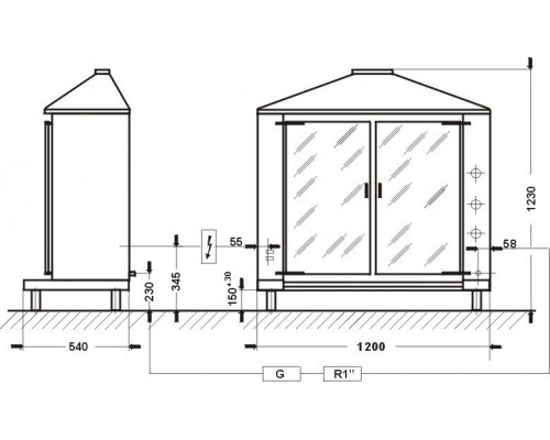 Rotācijas gāzes rotācijas cepeškrāsns, 24 cāļi, 16,2 kw, Kromet, 000.OGZ-24NC