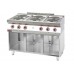 Electric kitchen with 6 round hobs 6x2.6kw on an open cabinet base, Kromet, 700.KE-6.S