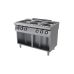 Electric kitchen with 6 round hobs 6x2.6kw on an open cabinet base, Kromet, 700.KE-6.S