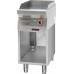 Smooth, chrome-plated grill plate, 400 mm, 4.8 kw, on an open cabinet base, Kromet, 700.PBE-400G.S