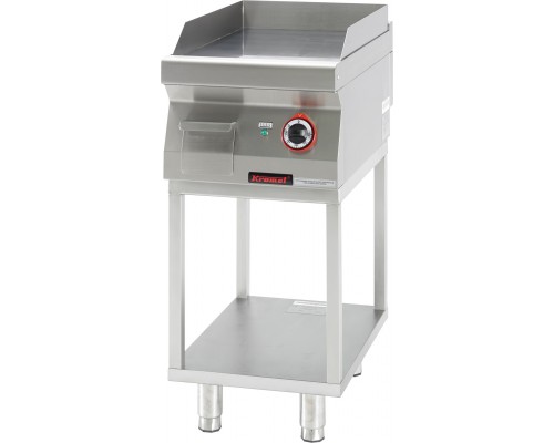 Smooth chrome grill plate 400 mm 4.8 kw on a skeleton base, Kromet, 700.PBE-400G.T