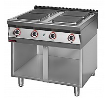 4-plate electric cooker 900 mm 4x4.0 kw on an open cabinet base, Kromet, 900.KE-4.S