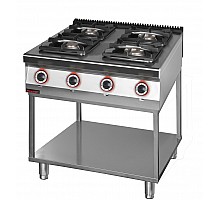 4-burner gas stove 1x4.5kw + 1x7.5kw + 2x9.0 kw on a frame base, Kromet, 900.KG-4.T