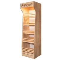 Maizes plaukts T H-200cm L-60cm G-50cm plexi LED apgaismojums ozols sonoma N