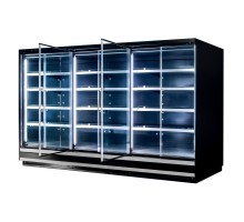 Refrigerator cabinet HUGO IN L-375 cm G-85 cm H-204 cm black transparent doors N
