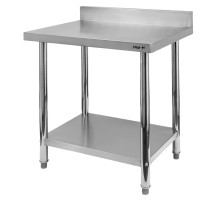 Nerūsējošā tērauda pie sienas montējams galds ar plauktu STANDARD S-60 cm G-60 cm H-85 cm N