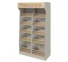 Bread rack T H-200 cm L-100 cm G-50 cm plexiglass LED lighting gray N.