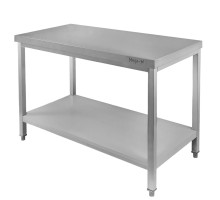 Центральный стол из нержавеющей стали с полкой S-100 cm G-60 cm H-85 cm N