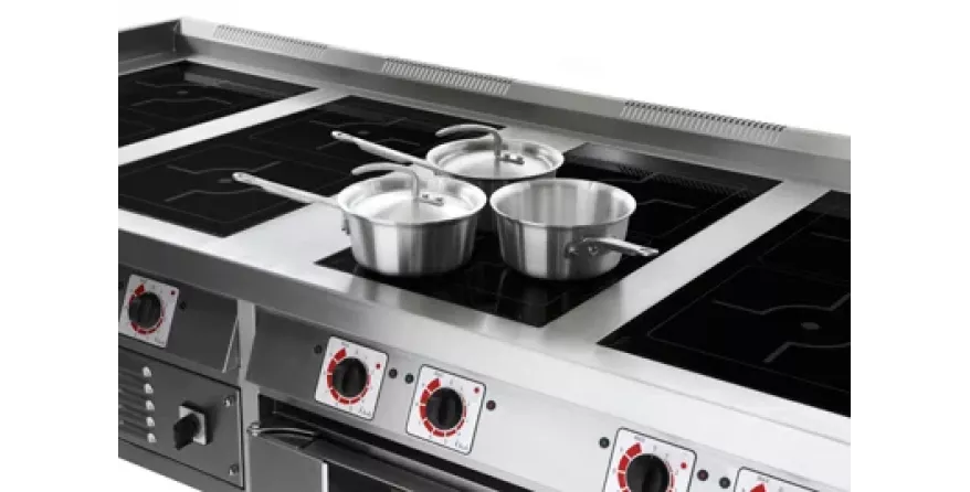 Indukcijas plītis profesionālām virtuvēm: drošība, precizitāte, efektivitāte