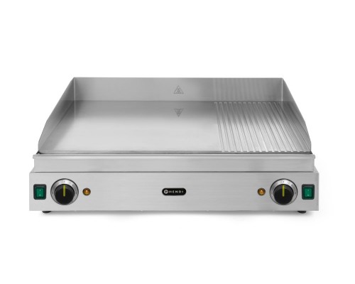 Griddle 1/3 ribbed, HENDI, Profi Line, 2/3 flat, 1/3 ribbed, 230V/3500W, 720x550x(H)245mm, 203163