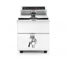 Indukcijas friteris ar izteces krānu, 8 l, HENDI, 8L, Gaiši pelēks, 230V/3500W, 288x619x(H)408mm, 215012