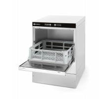 Glasswasher 40x40 - electromechanical control, HENDI, with detergent pump, 230V/2800W, 472x566x(H)705mm, 233009