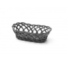 Baskets with woven sides, HENDI, oval, Black, 225x130x(H)55mm, 426234