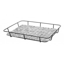 Bakery basket with stainless steel rim, HENDI, Light grey, 400x300x(H)50mm, 426524