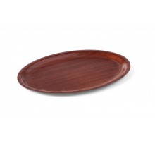 Serving tray, oval, non-slip, laminated, HENDI, Mahogany, 290x210mm, 507933