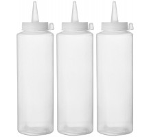 Dispenser bottle set - 3 pcs, HENDI, 0,2L, Transparent, 3 pcs., ø50x(H)185mm, 558058