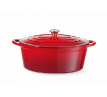 Cast iron casserole enamelled, HENDI, 6,88L, Red, 405x255x(H)134mm, 626825