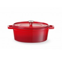 Cast iron casserole enamelled, HENDI, 4,4L, Red, 365x290x(H)115mm, 626849