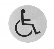 Door signs, HENDI, wheelchair, ø75mm, 663646