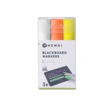 Blackboard markers 15 mm, HENDI, 1 white, 1 orange and 1 yellow marker, 3 pcs, 664339
