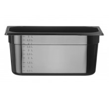 Container GN 1/3 black polycarbonate, HENDI, Profi Line, GN 1/3, 5,7L, Black, 325x176x(H)150mm, 862513