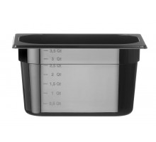Container GN 1/4 black polycarbonate, HENDI, Profi Line, GN 1/4, 4L, Black, 265x162x(H)150mm, 862612