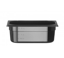 Container GN 1/4 black polycarbonate, HENDI, Profi Line, GN 1/4, 2,8L, Black, 265x162x(H)100mm, 862629