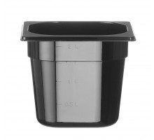 Container GN 1/6 black polycarbonate, HENDI, Profi Line, GN 1/6, 2,4L, Black, 176x162x(H)150mm, 862711