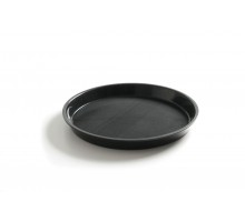 Serving tray, round, non-slip, high rim, black, HENDI, ø360x(H)39mm, 878408