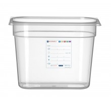 Container GN 1/4 HACCP, HENDI, GN 1/4, 5,5L, Transparent, 265x162x(H)200mm, 880357