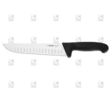 Butcher knife scalloped edge 21 cm, black