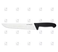 Butcher knife scalloped edge 24 cm, black
