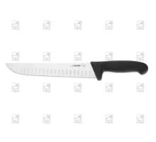 Butcher knife scalloped edge 24 cm, black