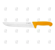 Butcher knife scalloped edge 24 cm, yellow