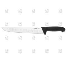 Butcher knife scalloped edge 27 cm, black