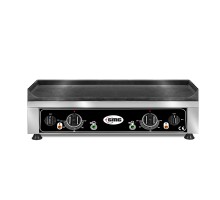 Gludens grila plāksne - ar 2 atsevišķi regulējamiem sildīšanas zonām - čuguna cepšanas virsma - tauku noteku tekne - korpuss no nerūsējošā tērauda