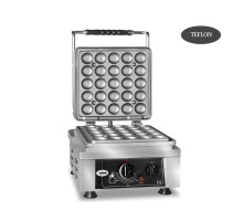 Vafeļu panna lokmia -l - 1x (ø 25 x 4,2cm x 1,2cm / 2,4cm) - 50° līdz 300°c liets čuguna cepšanas plāksne - apkārtējo pilienu paplāte