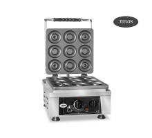 Вафельница Donato - 1x (ø 9 x 8см x 1,4см / 2,8см) - 50° до 300°c прочная чугунная выпечная пластина - круговой поддон для капель.