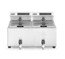 Deep fryer Profi Line with drain tap digital - 2 x 8 l, Profi Line, 16L, 230V/7000W, 605x515x(H)350mm, 