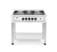 Gas cooker - 5 burners, open frame, Kitchen Line, 14,3kW, 900x640x(H)910mm, 