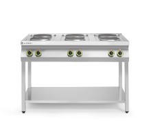 Elektriskā plīts Kitchen Line 6 plākšņu atvērts statīvs, Kitchen Line, 400V/15600W, 1200x700x(H)900mm