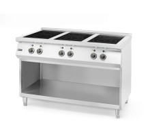 Induction stove with 6 hobs, 400V/25500W, 1200x700x(H)890mm