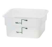 Caurspīdīgs polipropilēna pārtikas trauks CamSquare, Cambro, 1,9 l, 1,9L, Caurspīdīgs, 185x185x(H)100mm